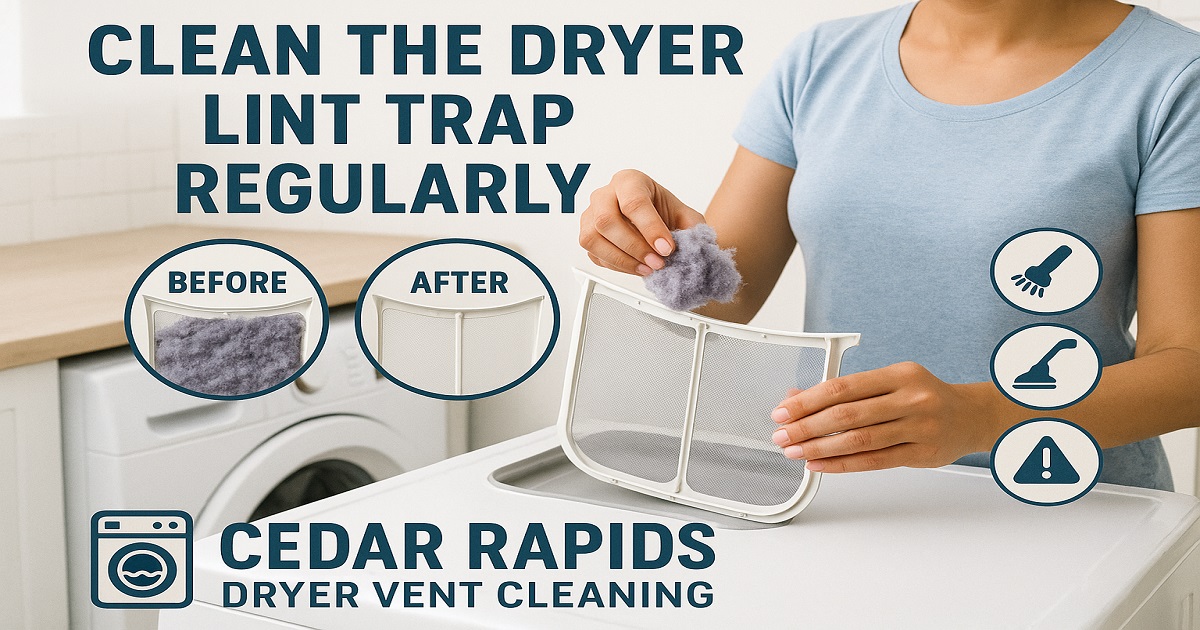 Top Tips for Cleaning Dryer Lint Trap in Cedar Rapids