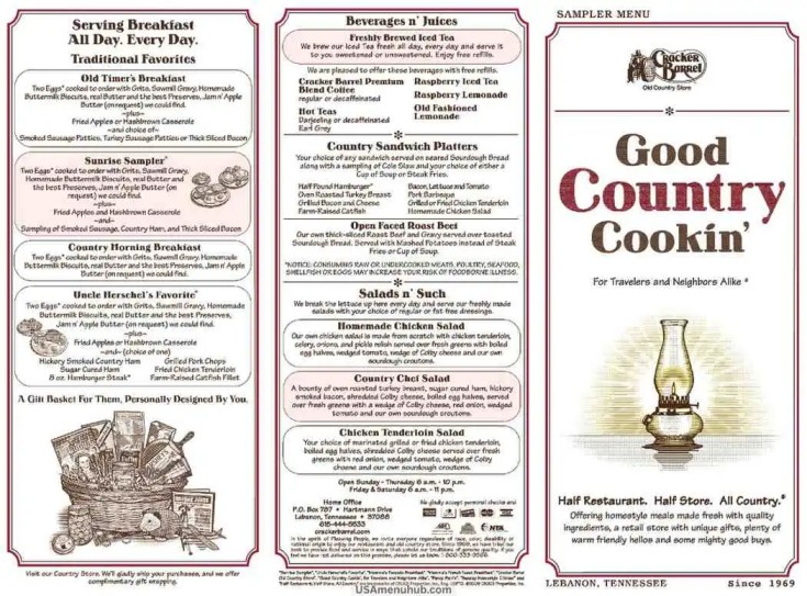 Cracker Barrel Menu Guide for Breakfast, Lunch, and Dinner Favorites