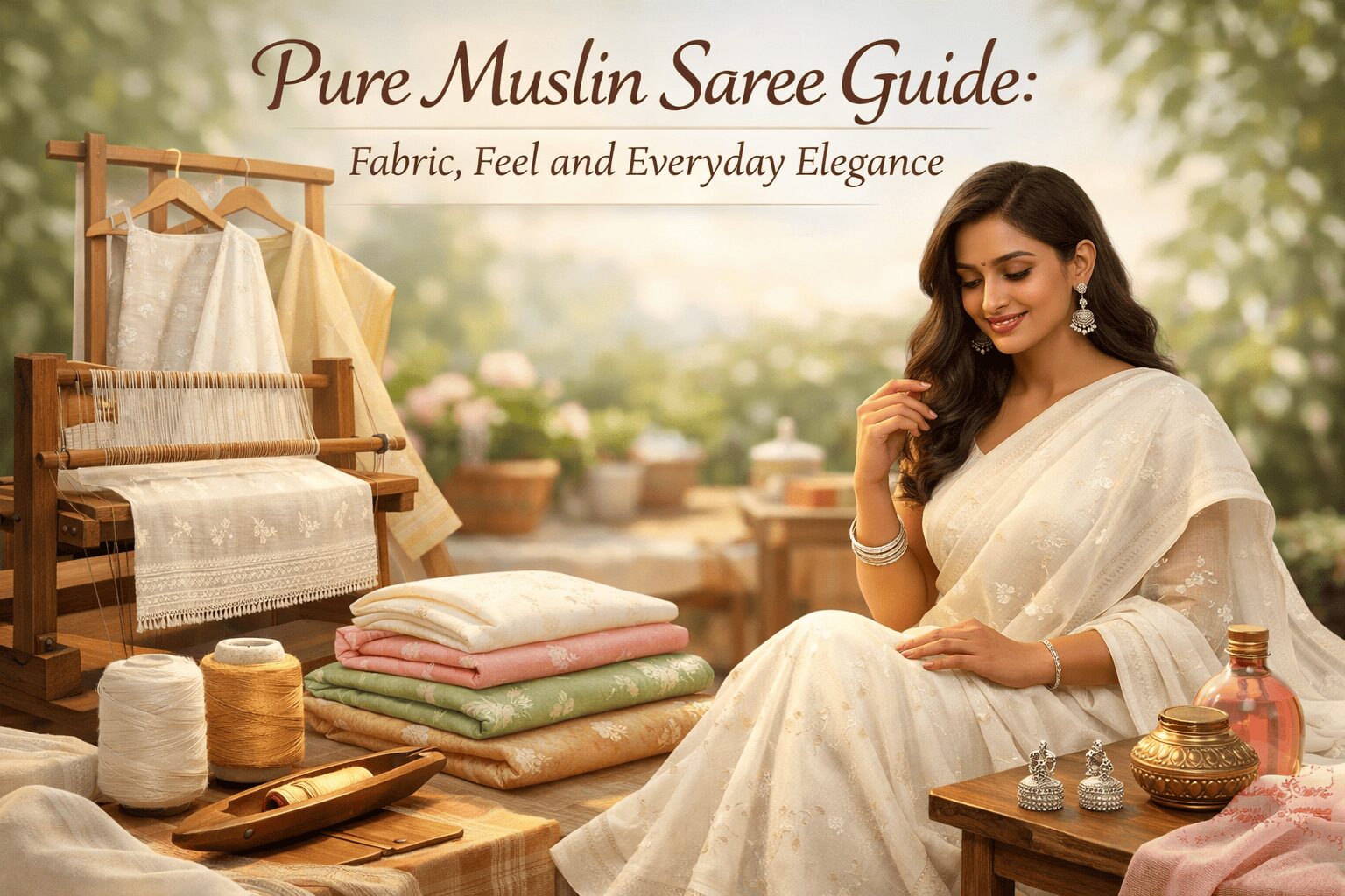 Pure Muslin Saree Guide: Fabric, Feel and Everyday Elegance