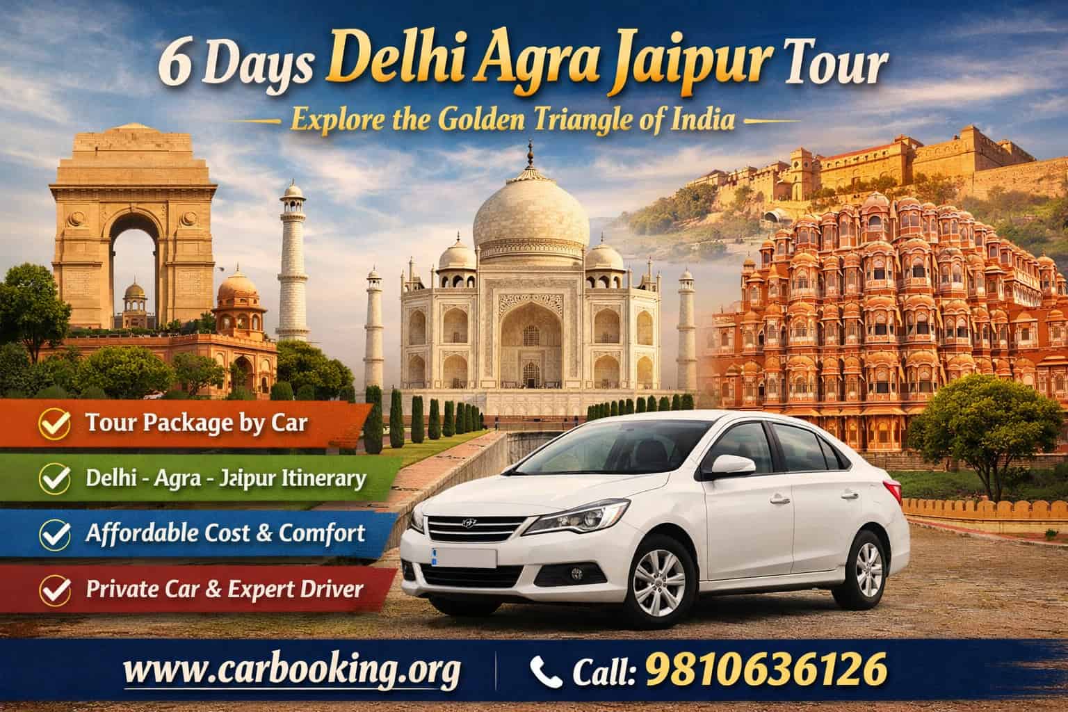 Explore North India with a 6 Days Delhi Agra Jaipur Tour Package