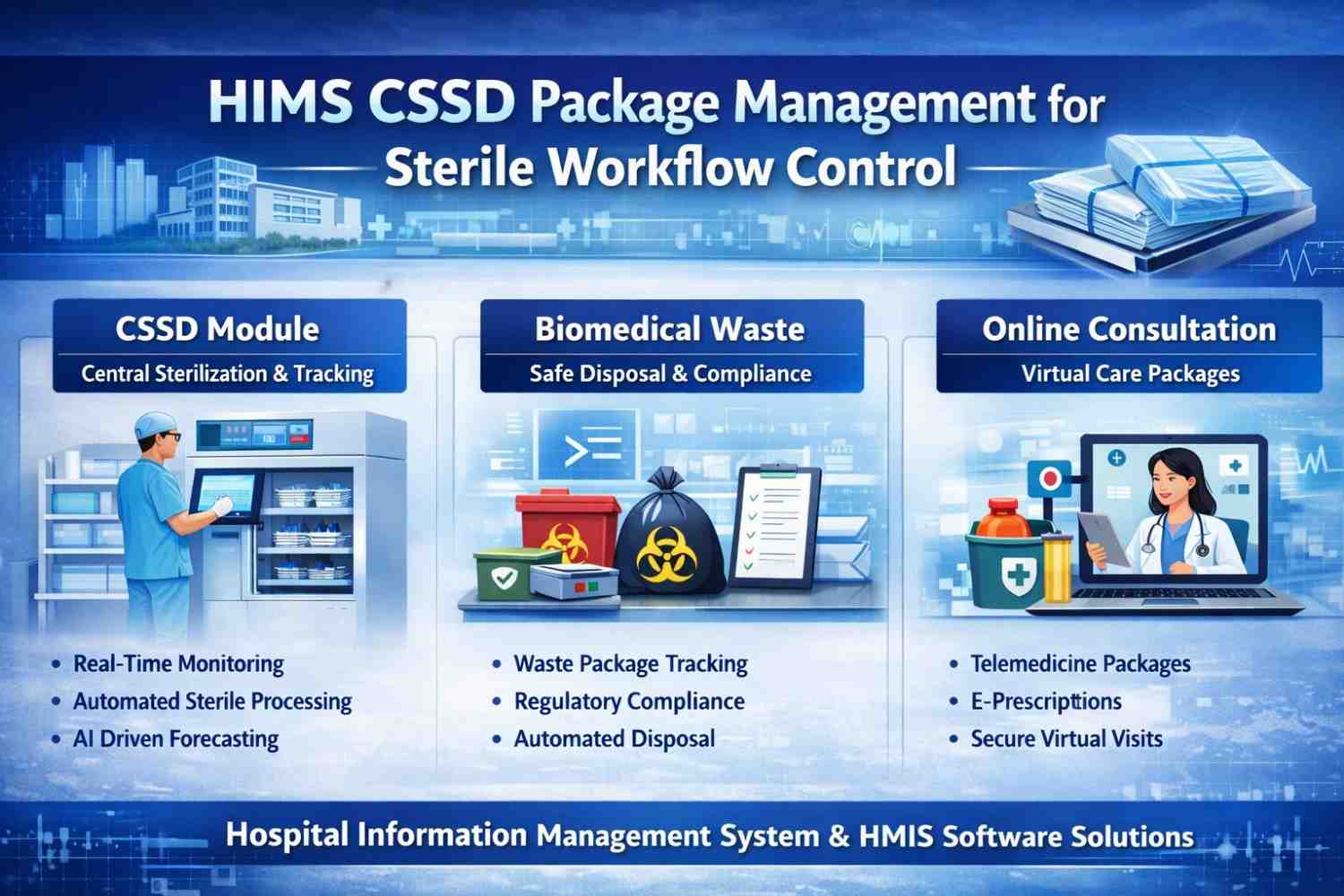 HIMS CSSD Package Management for Sterile Workflow Control
