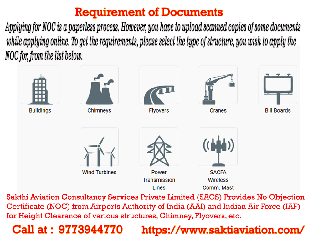 No Objection Certificate (NOC) for Height Clearance of Various Structures from AAI