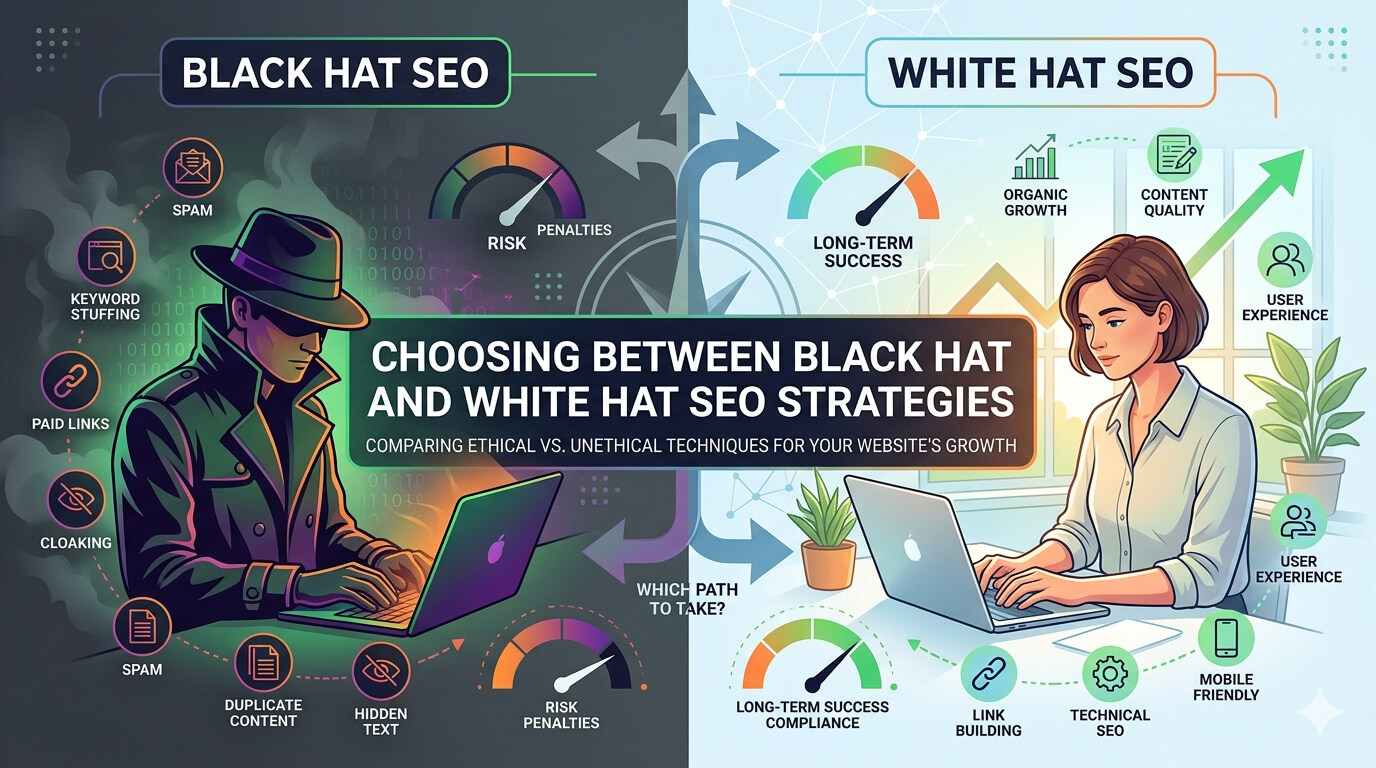 Choosing Between Black Hat and White Hat SEO Strategies