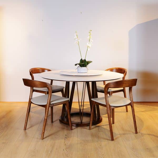 round dining table oak, practical aesthetics hidden in fireworks