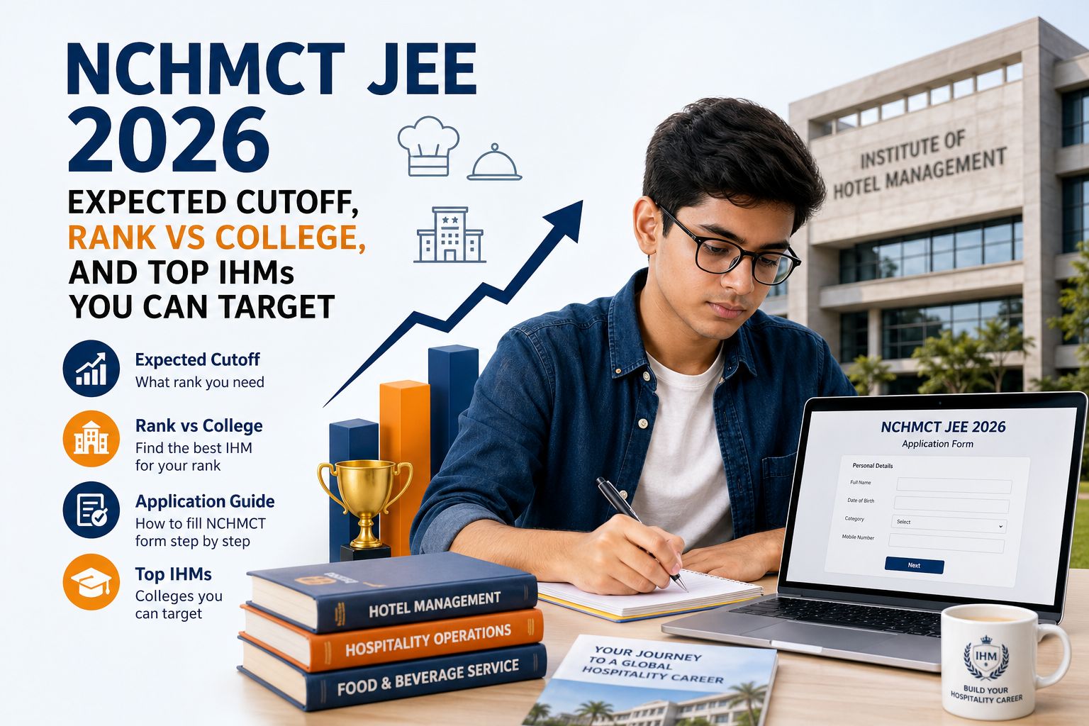 NCHMCT JEE 2026: expected cutoff, rank vs college, and how to fill NCHMCT form step by step