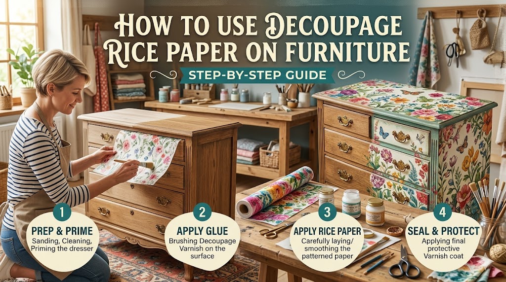 How to Use Decoupage Rice Paper on Furniture: Step-by-Step Guide