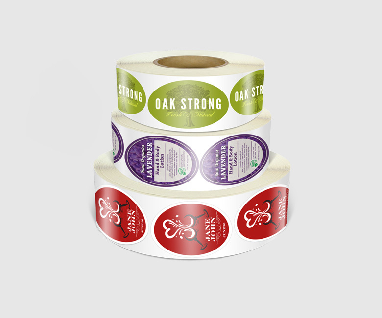 Custom Oval Roll Labels for Professional Product Branding
