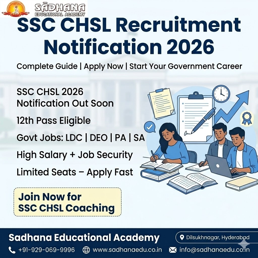 SSC CHSL Recruitment Notification 2026 in hyderabad