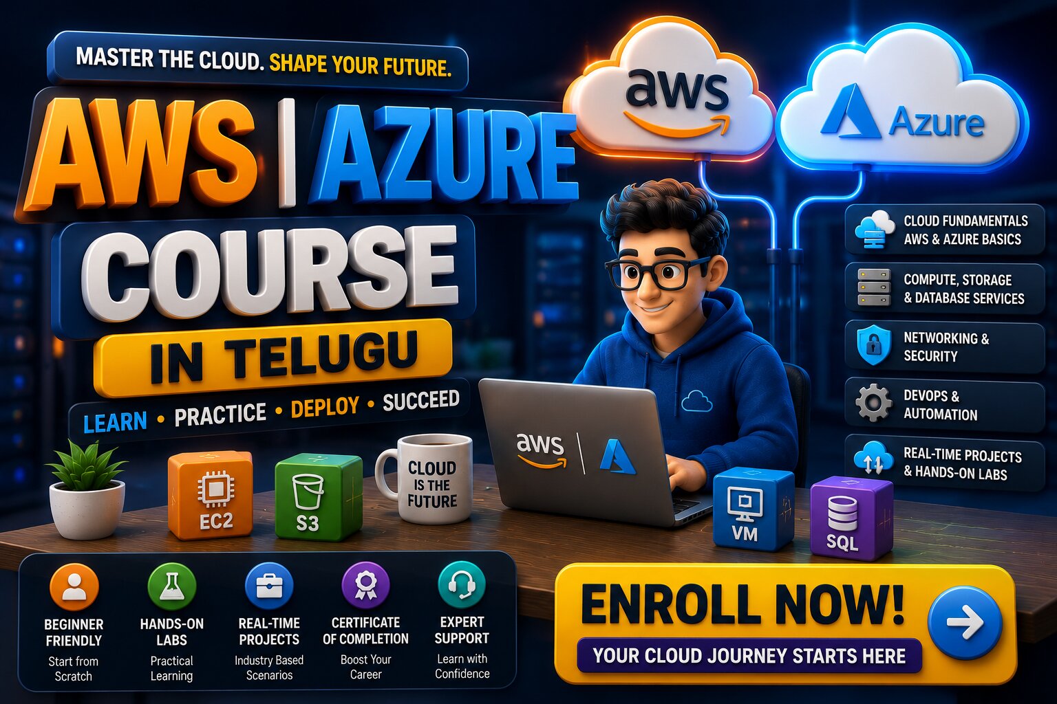 Job-Oriented AWS and Azure Training Program – AWS | Azure Course in Telugu