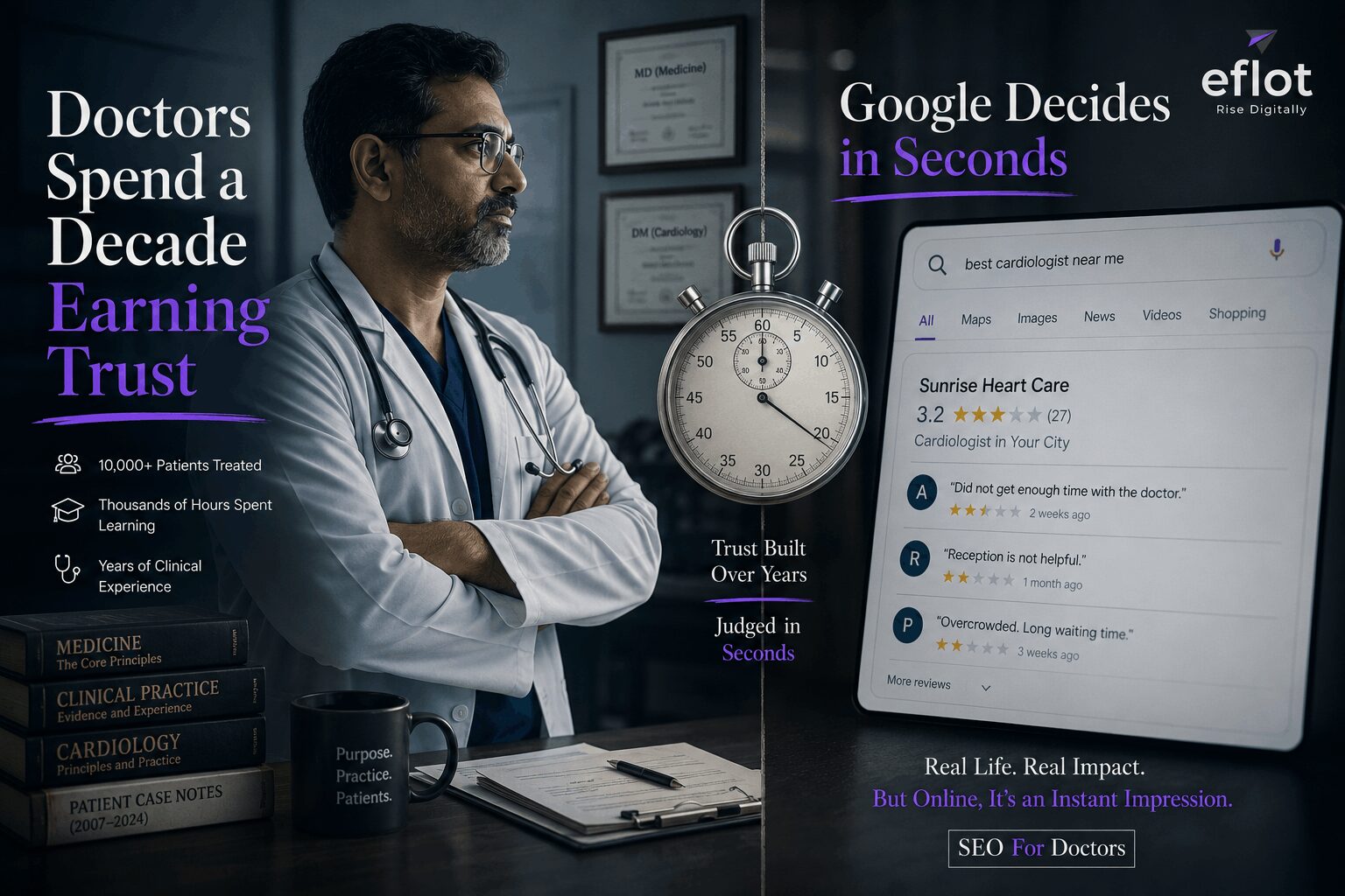 SEO For Doctors : Doctors Spend a Decade Earning Trust. Google Decides in Seconds.