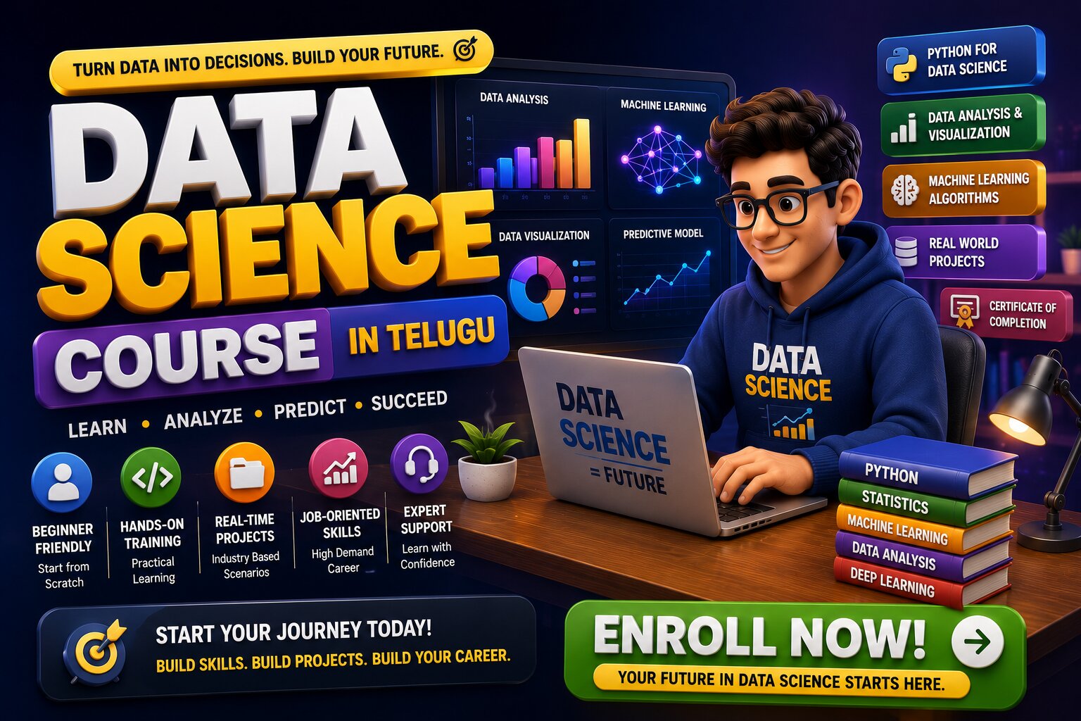 Master Statistics, Python and Machine Learning Concepts – Data Science Course in Telugu