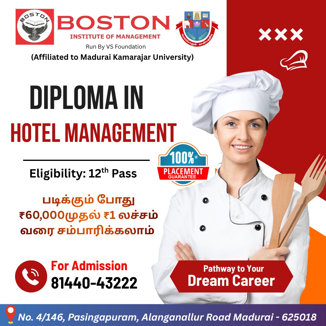 Diploma in Hotel Management in Madurai – Build Your Hospitality Career