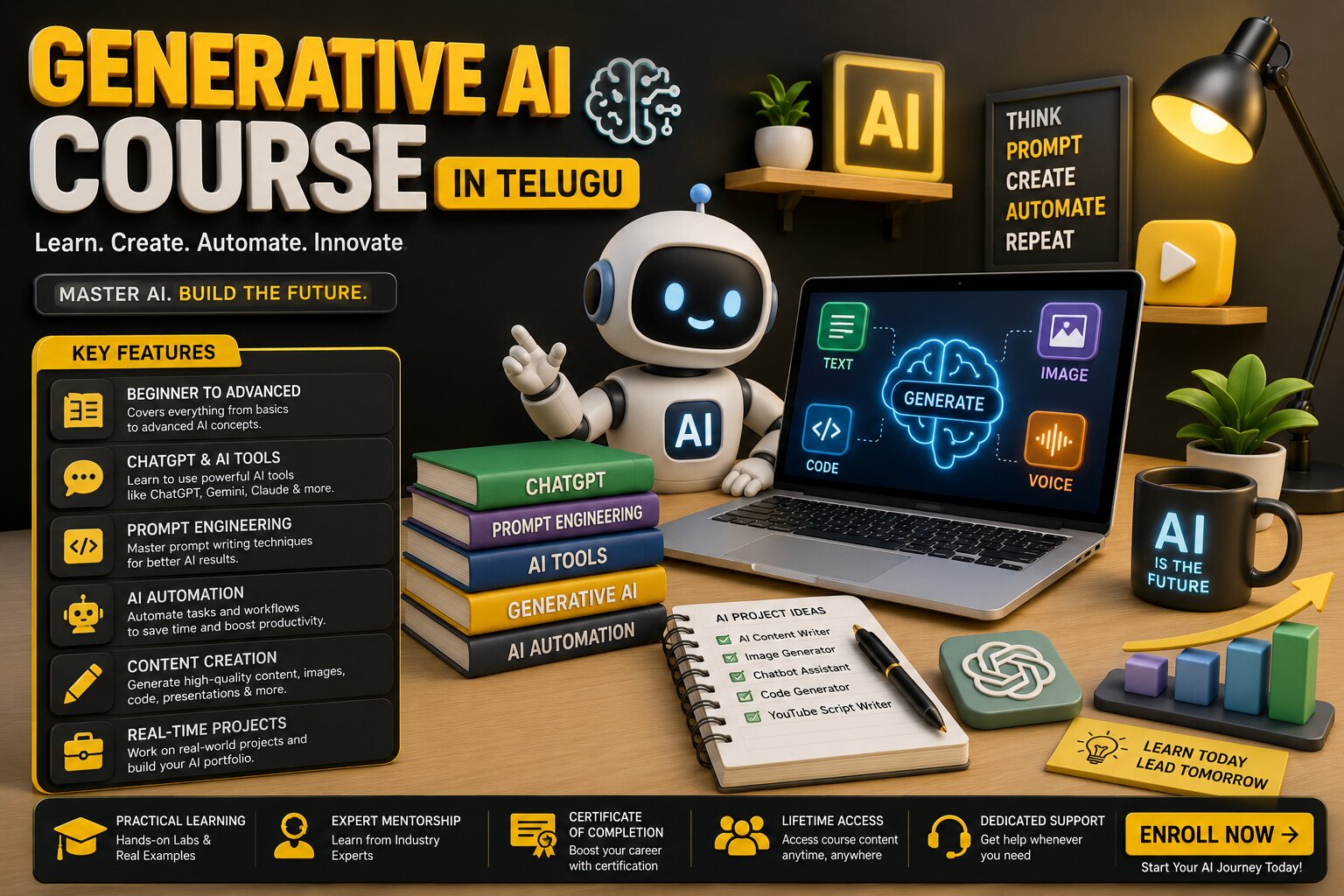 Learn Real Time AI Applications for Modern Careers – Generative AI Course in Telugu
