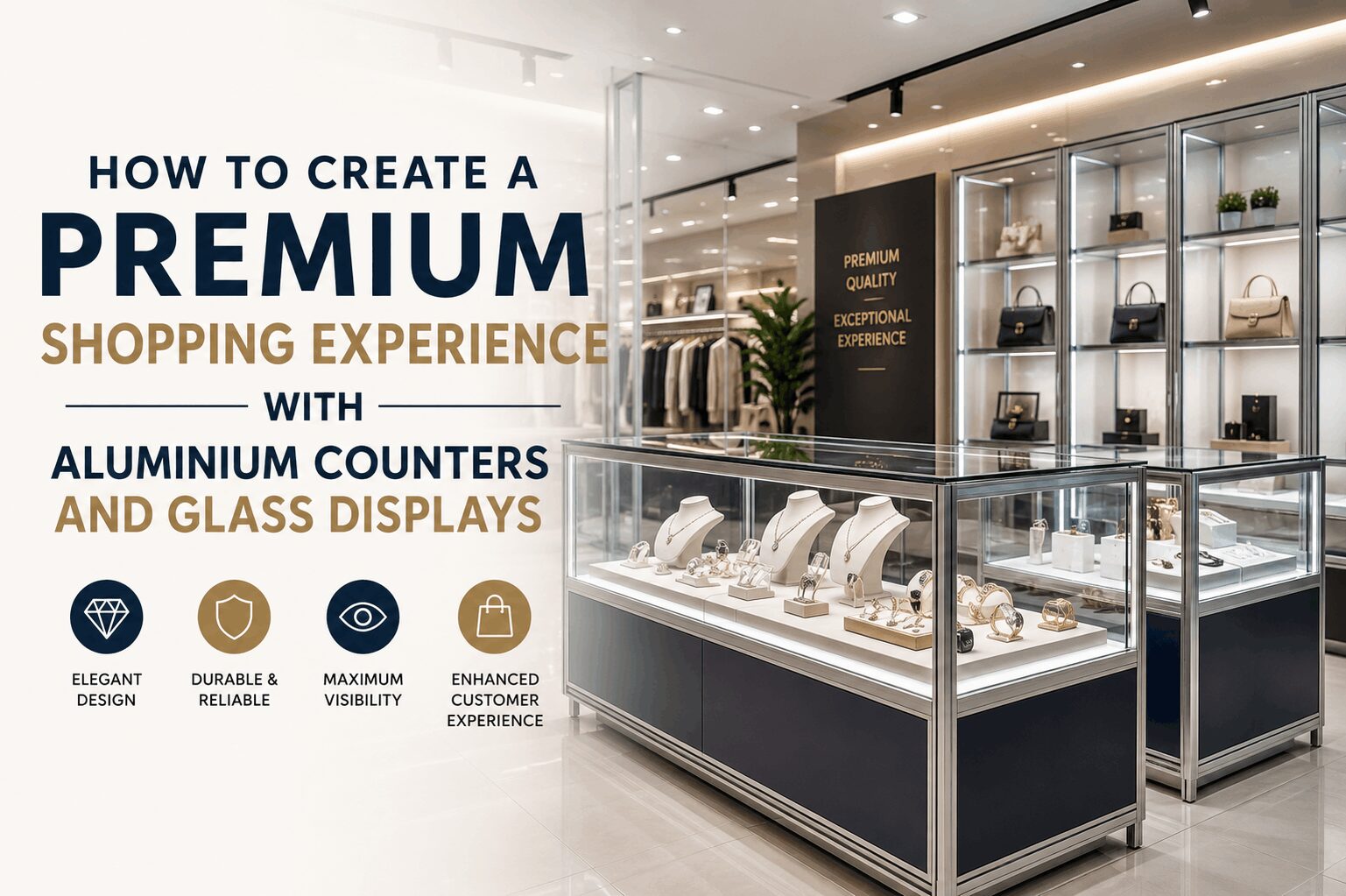 How to Create a Premium Shopping Experience with Aluminium Counters and Glass Displays