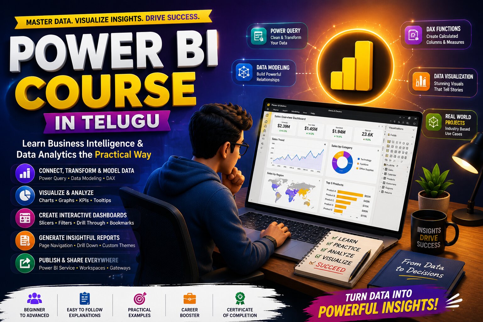 Power BI Course in Telugu — Build Professional Data Analytics Skills for Modern Careers