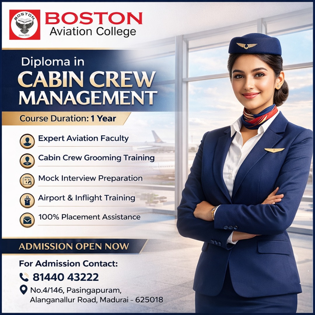 Best Diploma in Cabin Crew Management Program | Boston Aviation College