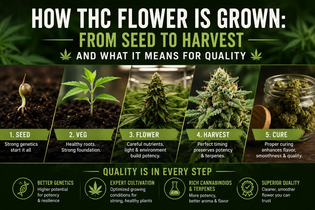 How THC Flower Is Grown: From Seed to Harvest and What It Means for Quality