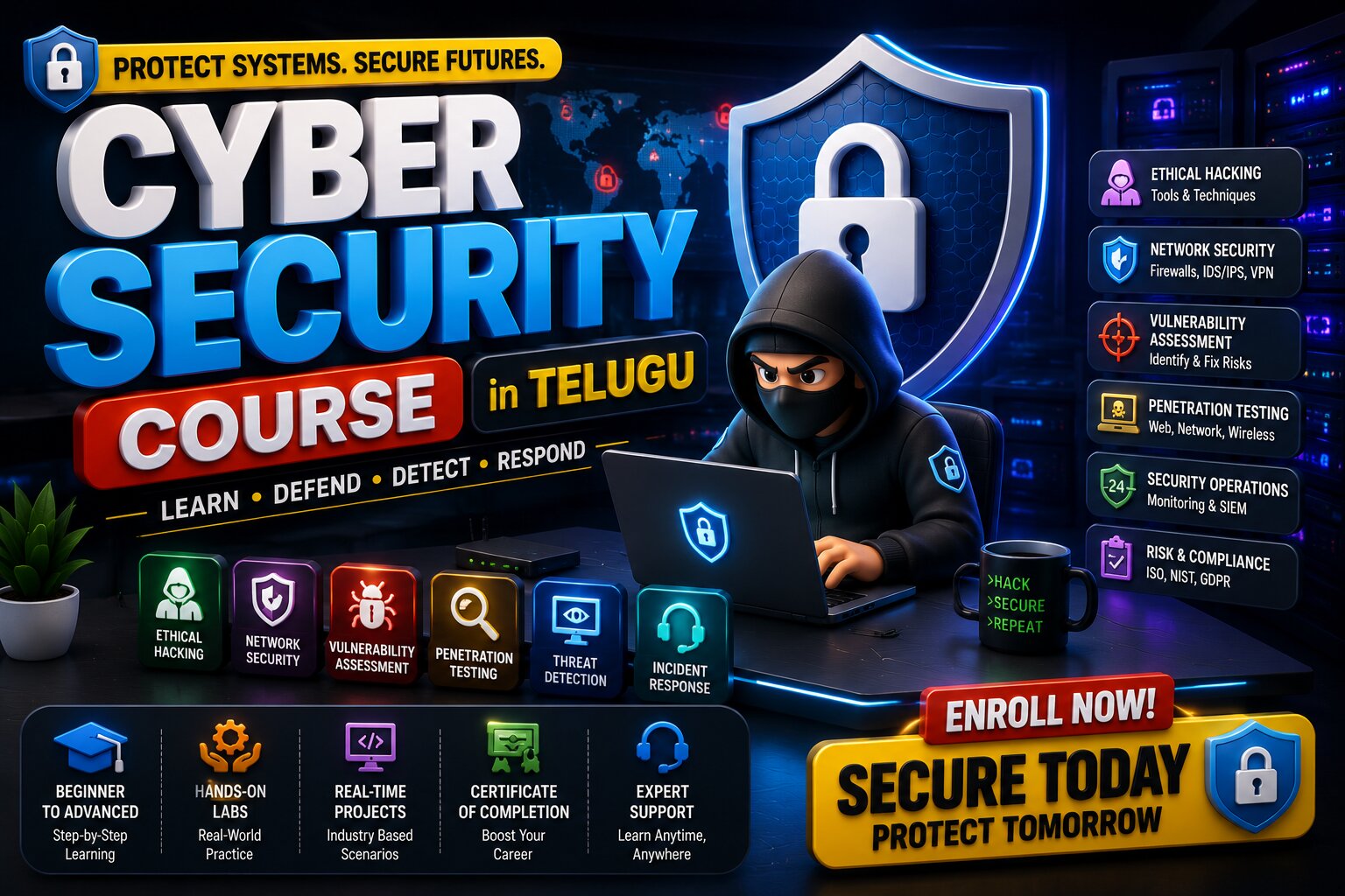 Learn Real-Time Cybersecurity Projects for IT Careers: Cybersecurity Course in Telugu