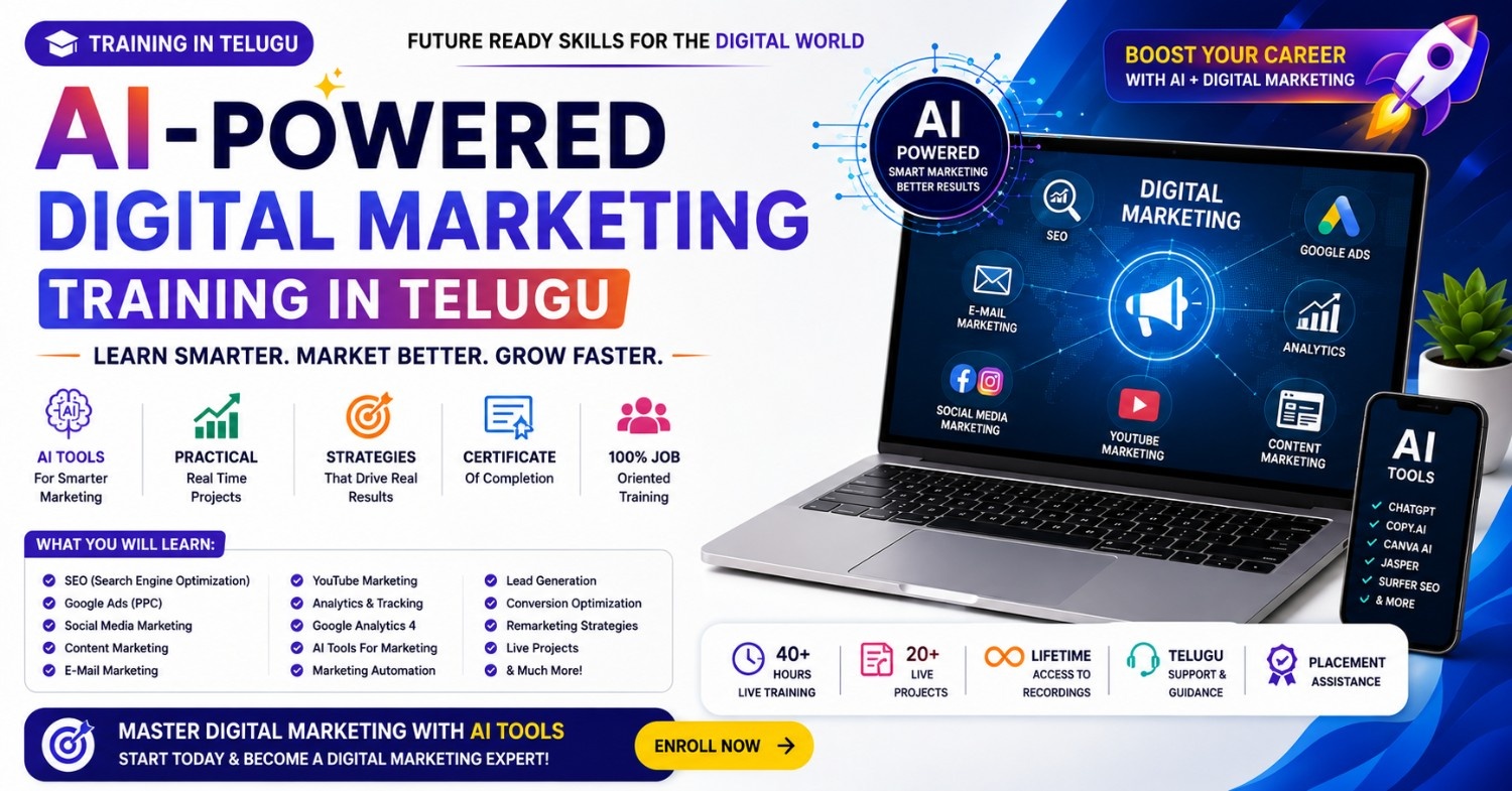 AI Powered Digital Marketing Course in Telugu with Hands On Practical Training