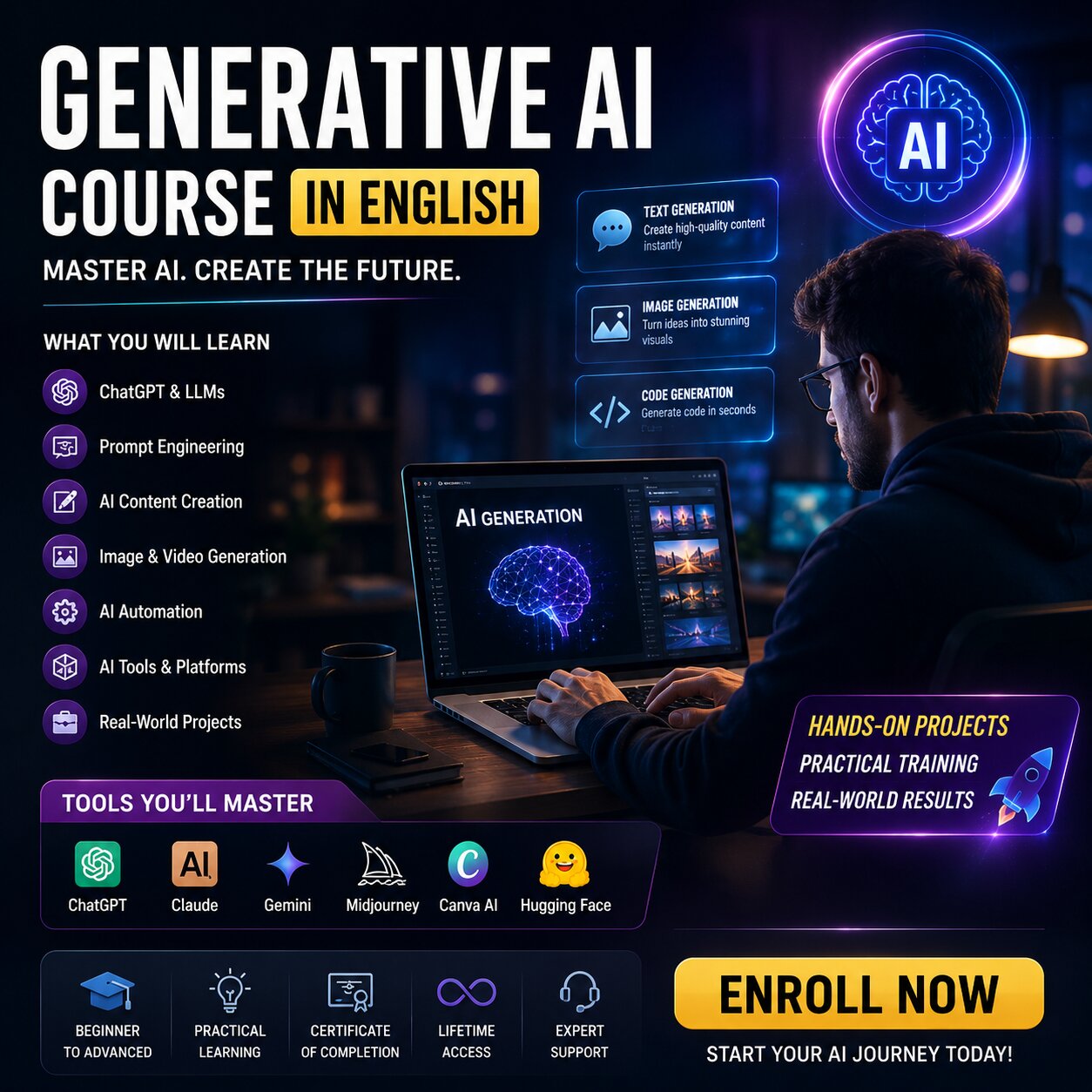 Build Strong AI Development and Automation Skills: Generative AI Course in Telugu