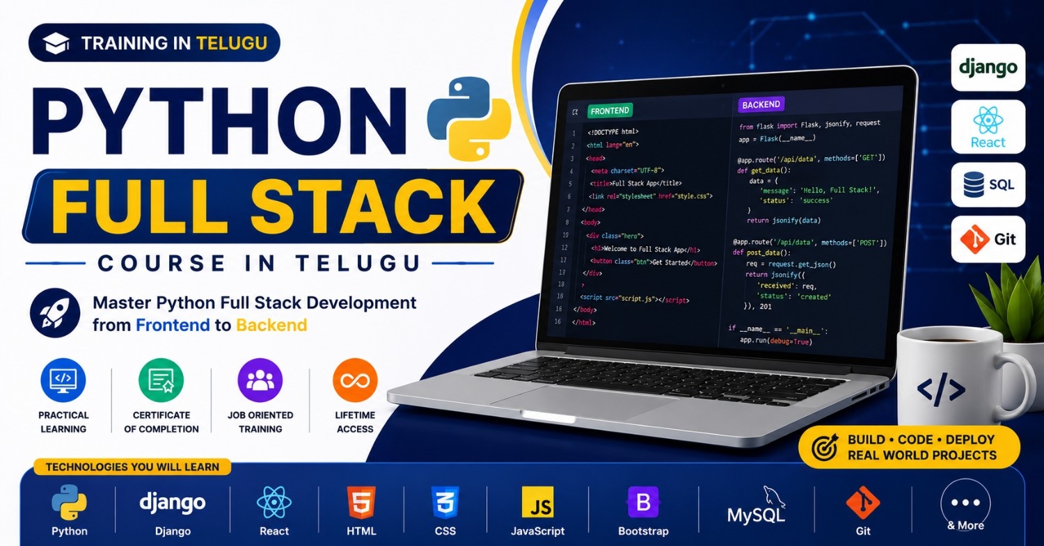 Master Full Stack Web Applications with Python Full Stack Course in Telugu
