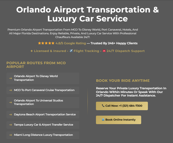 Luxury Airport Transfers Connecting MCO and Port Canaveral