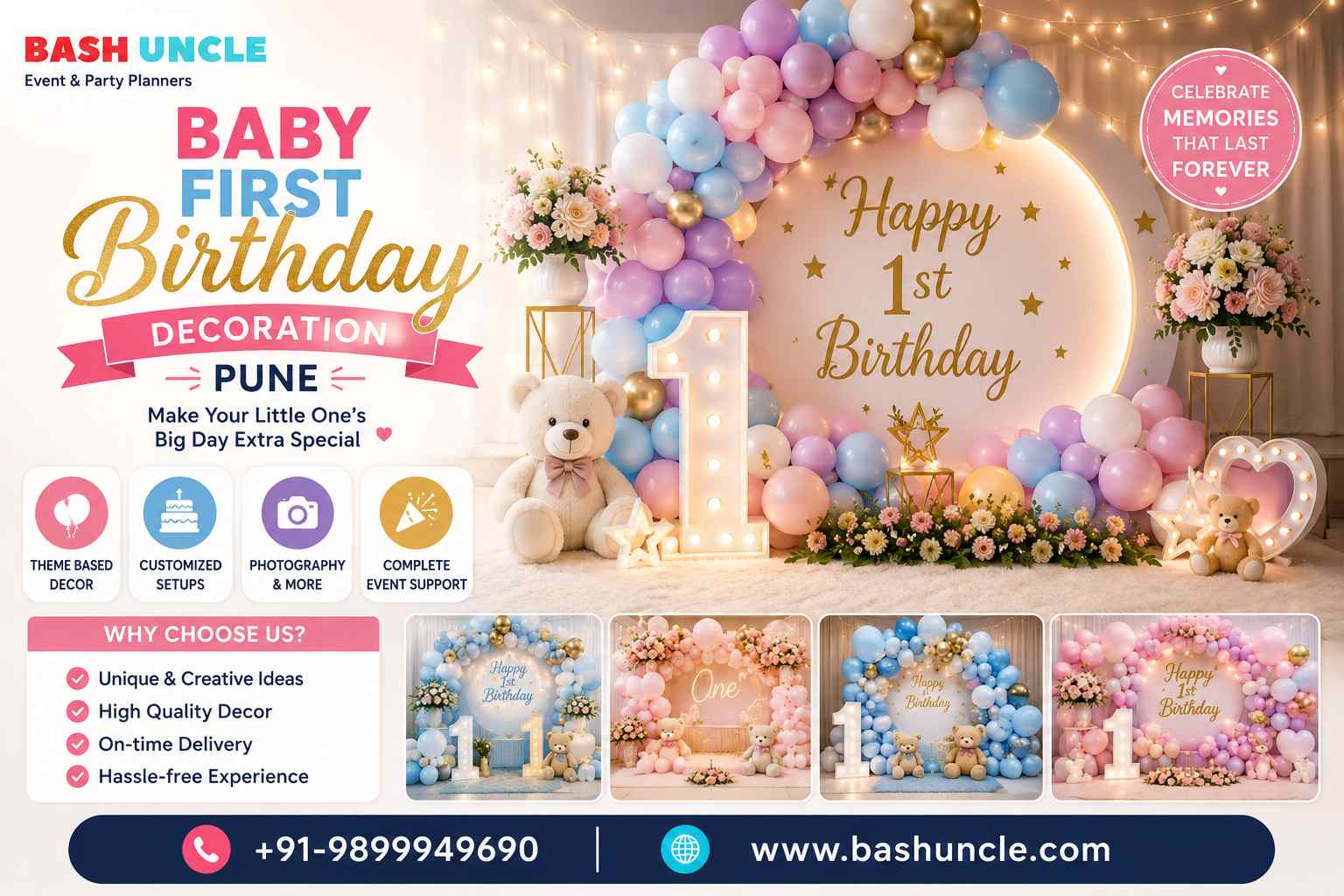 Baby First Birthday Decoration Pune – Make Your Little One’s Day Special