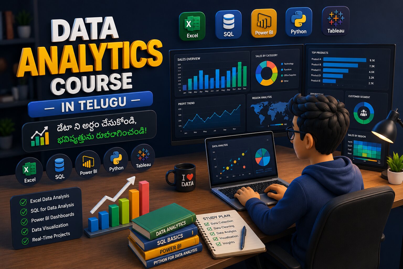 Job-Oriented Data Analytics Training Program : Data Analytics Course in Telugu