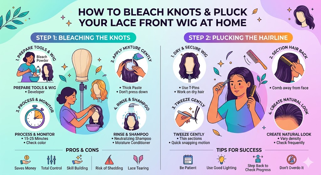 How to Bleach Knots and Pluck Your Lace Front Wigs at Home