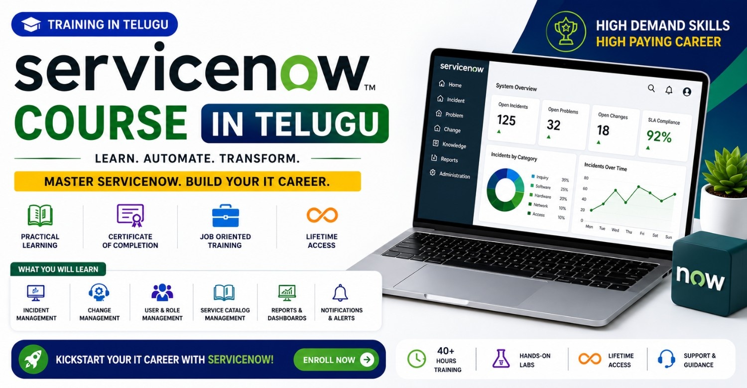 ServiceNow Course Training in Telugu Covering Industry Best Practices