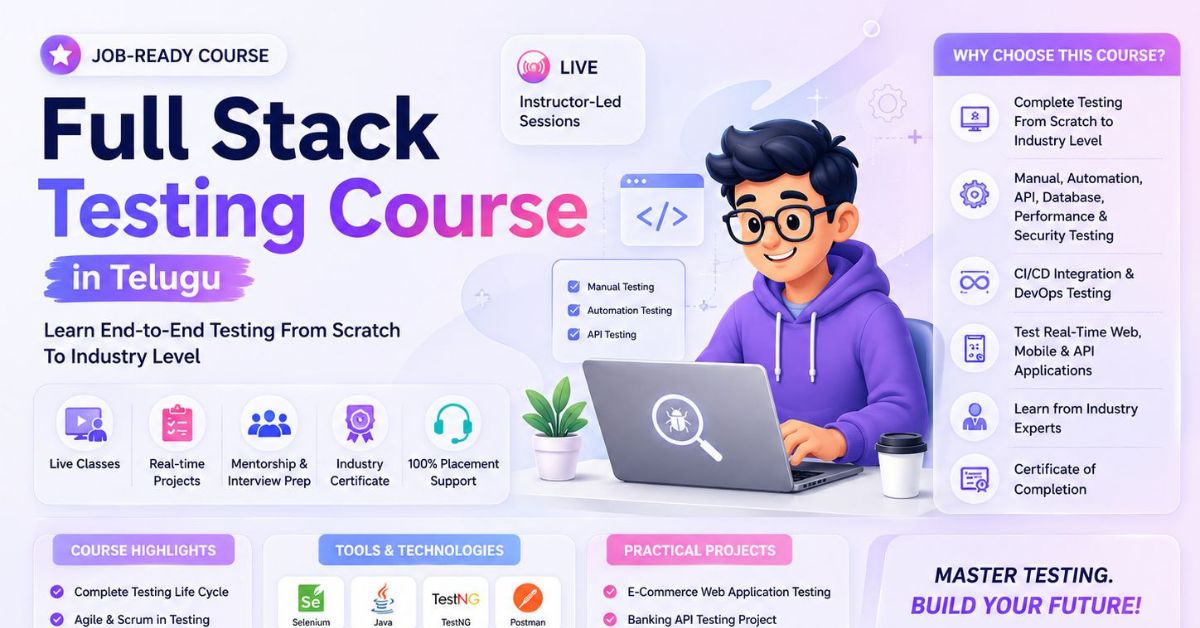 Learn QA Skills with Full Stack Testing Course in Telugu