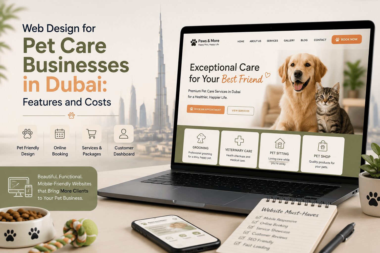 Web Design for Pet Care Businesses in Dubai: Features and Costs