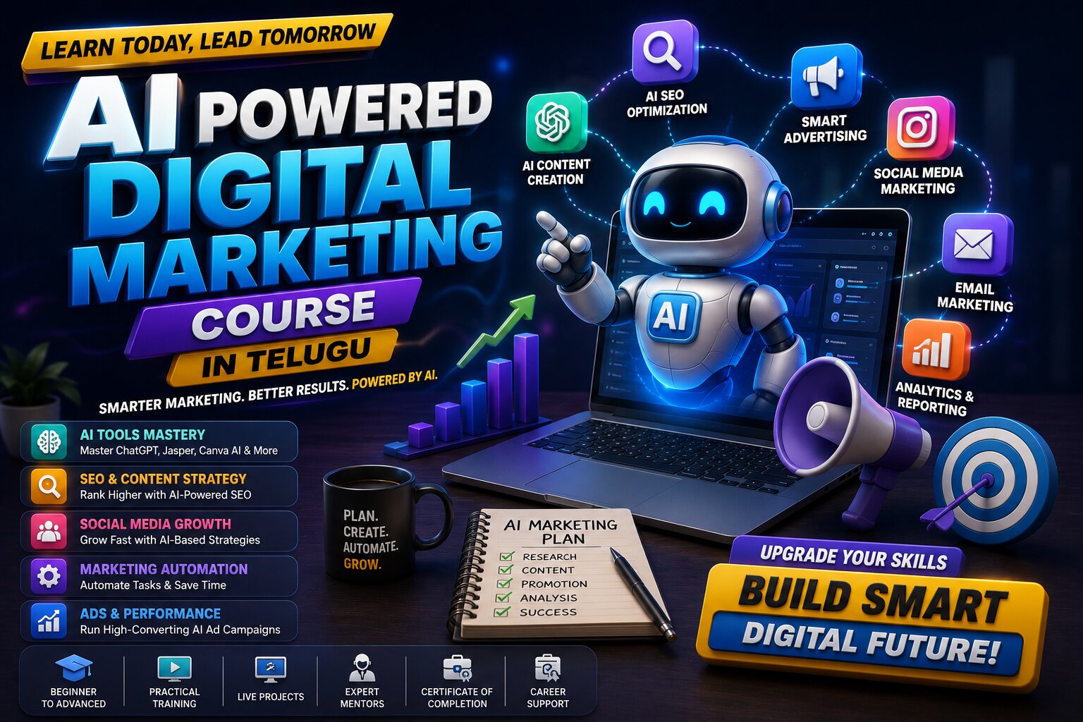 Digital Marketing Skills for Beginners – Ai Powered Digital Marketing Course in Telugu