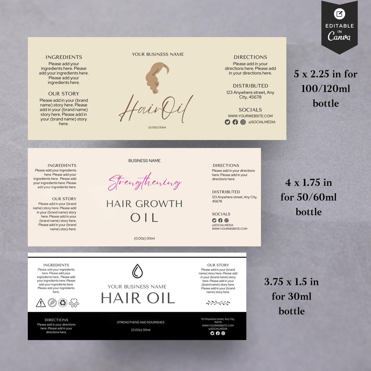 Hair Serum Tags: Premium Branding Solution No Minimum