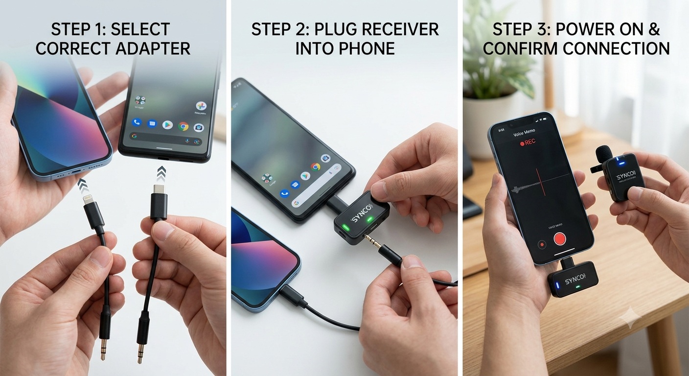 How to Connect a Wireless Microphone to an iPhone or Android Phone?
