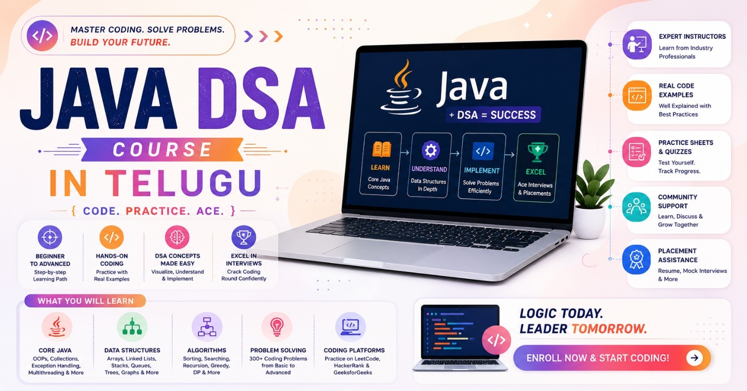 Java DSA Course in Telugu with Industry Ready Skills
