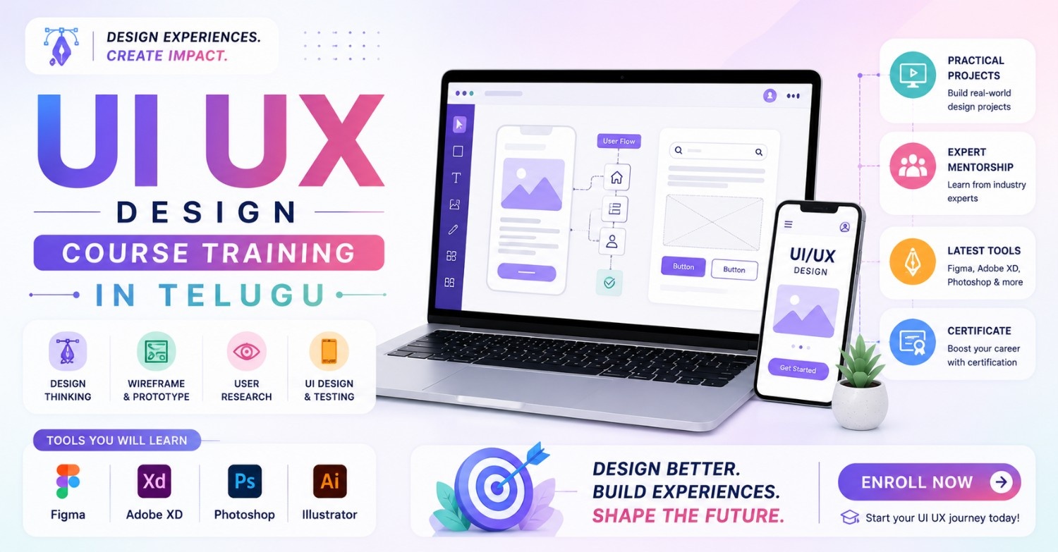 Build Professional UI UX Skills with UI UX Design Course in Telugu
