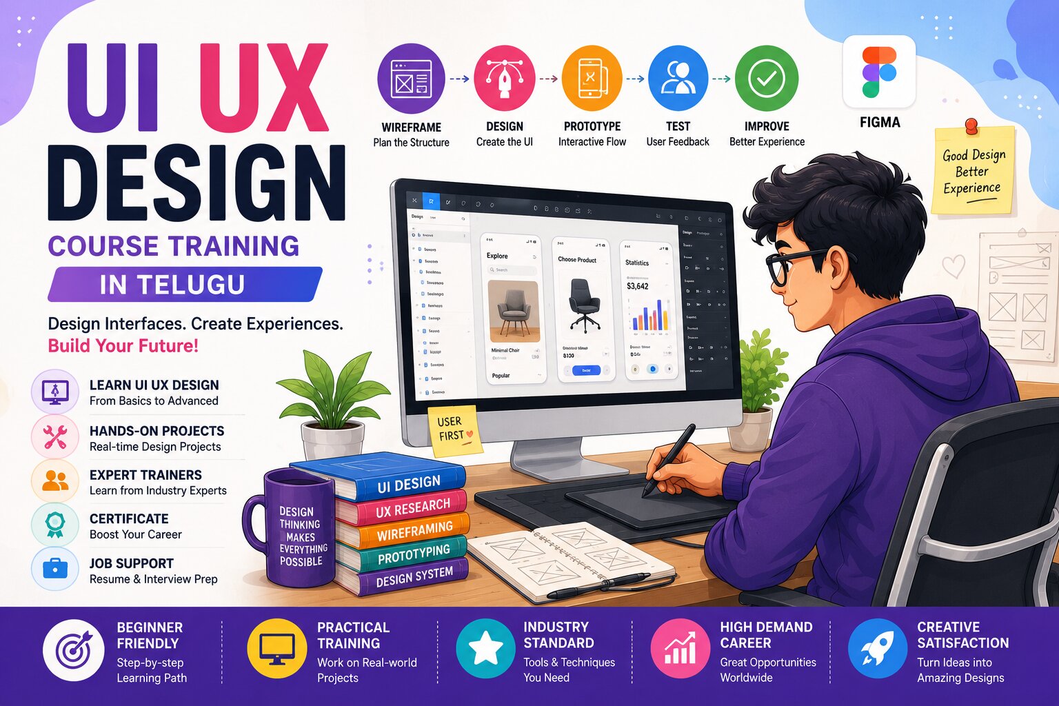Learn UX Research and User Testing : UI UX Design Course Training in Telugu