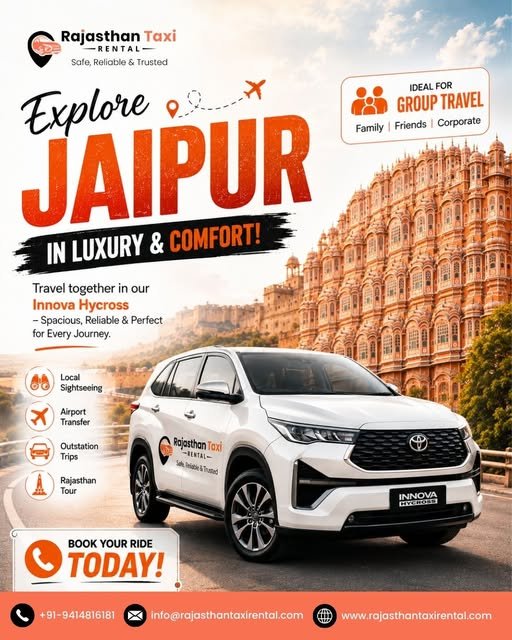Cab Rental Jaipur for Comfortable City Sightseeing and Rajasthan Travel